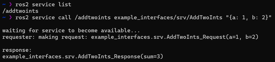 Micro-ROS Service Call