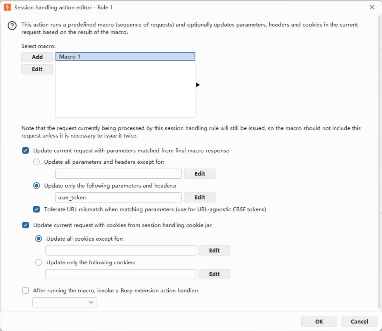 配置 Session Handling Rule