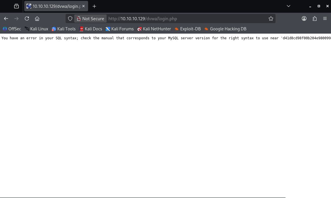 输入admin'返回错误提示