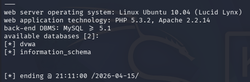 sqlmap列出所有数据库