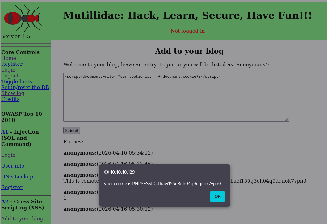存储型XSS窃取cookie